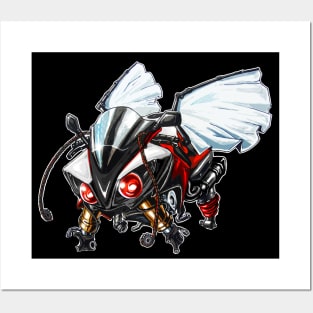 Yamaha R1 Bee White-4 Posters and Art